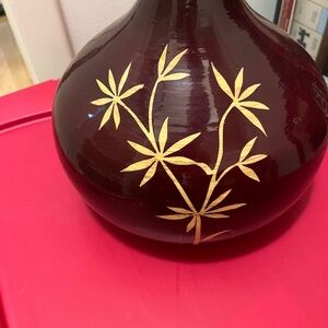 Brown and Gold Leaf Accent Vase